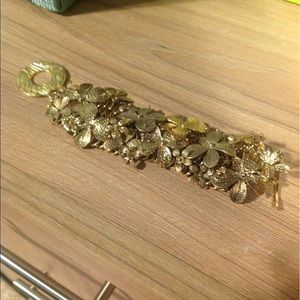 One of kind gold handmade flower bracelet